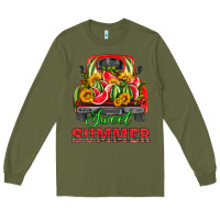Army Green sweet summer watermelon and truck Long Sleeve Tee - HRA Design Shop