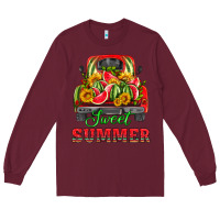 Burgundy sweet summer watermelon and truck Long Sleeve Tee - HRA Design Shop