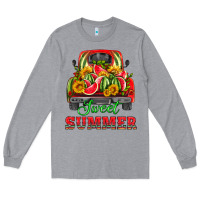 Heather Grey sweet summer watermelon and truck Long Sleeve Tee - HRA Design Shop