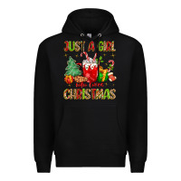 Black just a girl who loves christmas Premium Hoodie - MaliasSmallBusiness