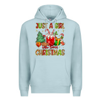 Blue Mist just a girl who loves christmas Premium Hoodie - MaliasSmallBusiness