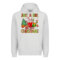 Dove Grey just a girl who loves christmas Premium Hoodie - MaliasSmallBusiness