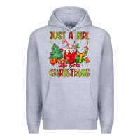 Heather Grey just a girl who loves christmas Premium Hoodie - MaliasSmallBusiness
