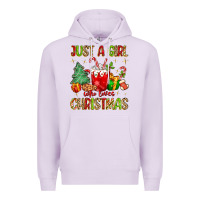 Lilac just a girl who loves christmas Premium Hoodie - MaliasSmallBusiness