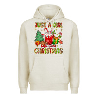 Oatmeal Heather just a girl who loves christmas Premium Hoodie - MaliasSmallBusiness