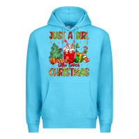 Ocean Blue just a girl who loves christmas Premium Hoodie - MaliasSmallBusiness