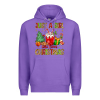 Purple just a girl who loves christmas Premium Hoodie - MaliasSmallBusiness