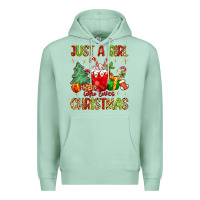 Seafoam just a girl who loves christmas Premium Hoodie - MaliasSmallBusiness