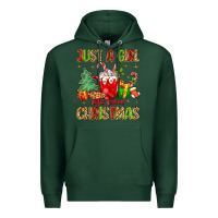 Sports Green just a girl who loves christmas Premium Hoodie - MaliasSmallBusiness