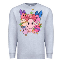 Heather Grey soft pink easter Premium Sweatshirt - MaliasSmallBusiness