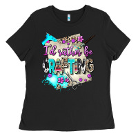Black i d rather be crafting Ladies Tee - AdoDesignShop