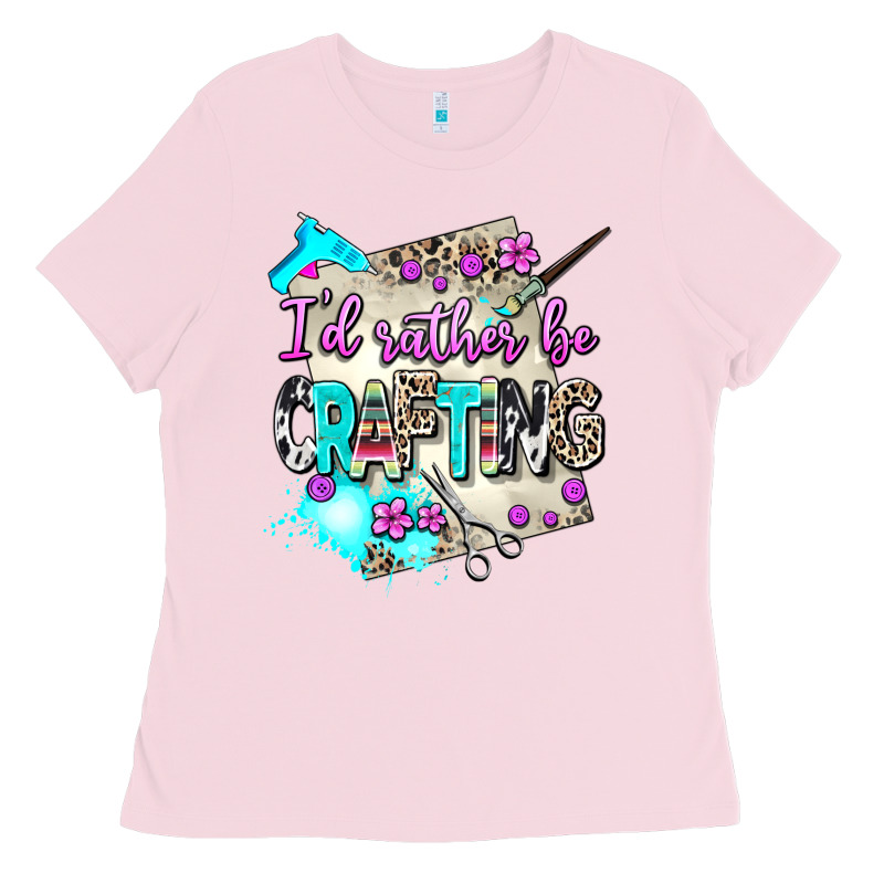 I D Rather Be Crafting Ladies Tee by AdoDesignShop | Teevron