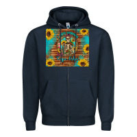 Navy i hate everyone but coffee helps western skeleton coffee sunflowers Zipper Hoodie - Artiststas