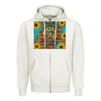 Oatmeal Heather i hate everyone but coffee helps western skeleton coffee sunflowers Zipper Hoodie - Artiststas