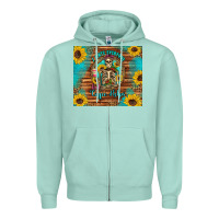 Seafoam i hate everyone but coffee helps western skeleton coffee sunflowers Zipper Hoodie - Artiststas