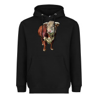 Black hereford bull face Heavyweight Hoodie - LillyAllenDesigns
