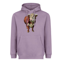 Lavender hereford bull face Heavyweight Hoodie - LillyAllenDesigns