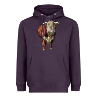 Plum hereford bull face Heavyweight Hoodie - LillyAllenDesigns