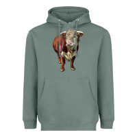 Sage hereford bull face Heavyweight Hoodie - LillyAllenDesigns