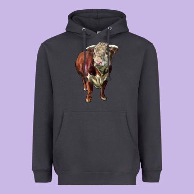Hereford Bull Face Heavyweight Hoodie Designed By Lillyallendesigns