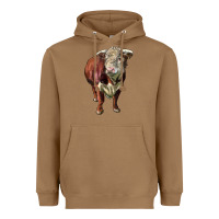 Toasted Coconut hereford bull face Heavyweight Hoodie - LillyAllenDesigns