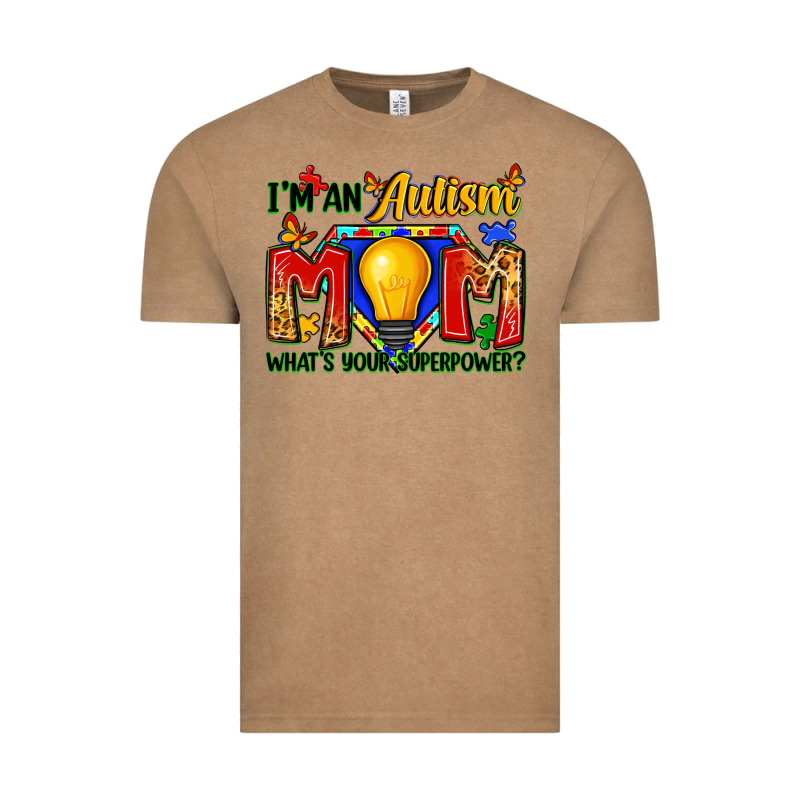 I'm An Autism Mom What's Your Superpower Vintage Tee by Zillion Design Studio | Teevron
