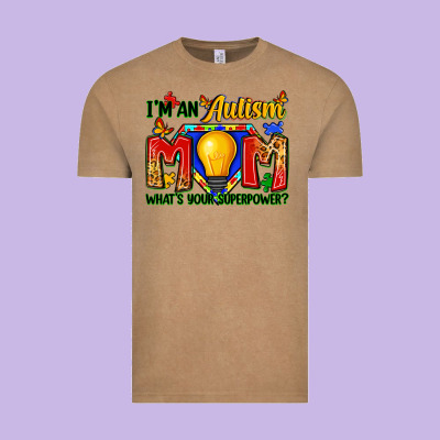 I'm An Autism Mom What's Your Superpower Vintage Tee Designed By Zillion Design Studio