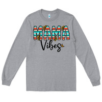 Heather Grey mama vibes Long Sleeve Tee - CowhideDigitalArt