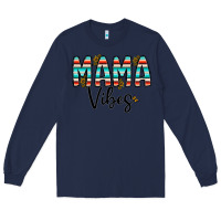 Navy mama vibes Long Sleeve Tee - CowhideDigitalArt
