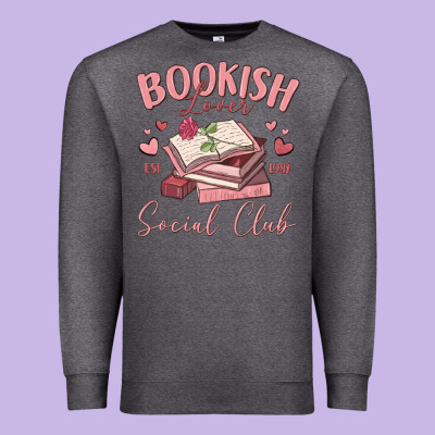 Bookish Lover Social Club Premium Sweatshirt Designed By Maliassmallbusiness