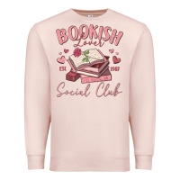 Pale Pink bookish lover social club Premium Sweatshirt - MaliasSmallBusiness