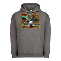 Pigment Tornado holstein cow with cap and leopard background Urban Hoodie - BarkalooDesign