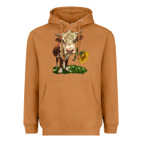 Meerkat hereford heifer with sunflower Heavyweight Hoodie - LillyAllenDesigns