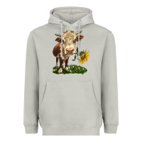 Moon Dust hereford heifer with sunflower Heavyweight Hoodie - LillyAllenDesigns