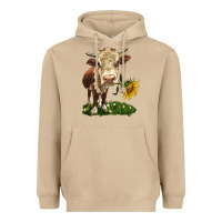 Mushroom hereford heifer with sunflower Heavyweight Hoodie - LillyAllenDesigns