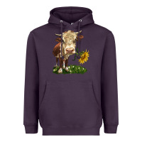 Hereford Heifer With Sunflower Heavyweight Hoodie | Teevron
