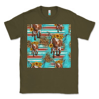 Army Green longhorn bull seamless pattern Classic Tee - HRA Design Shop