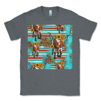 Charcoal Heather longhorn bull seamless pattern Classic Tee - HRA Design Shop