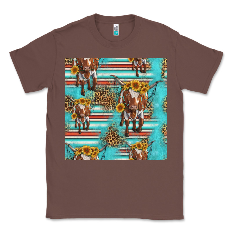 Longhorn Bull Seamless Pattern Classic Tee by HRA Design Shop | Teevron