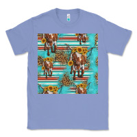 Colony Blue longhorn bull seamless pattern Classic Tee - HRA Design Shop