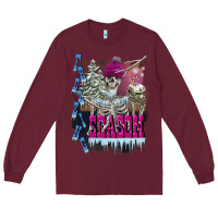 Burgundy freezing season skeleton Long Sleeve Tee - FaDigitalArtStudio