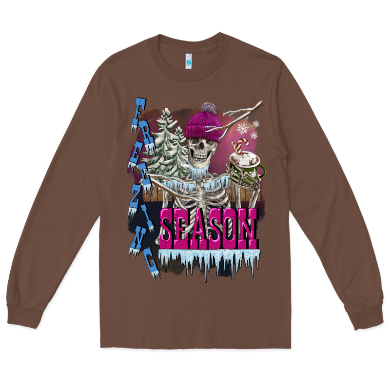 Freezing Season Skeleton Long Sleeve Tee by FaDigitalArtStudio | Teevron