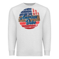 Oatmeal Heather leopard merica Premium Sweatshirt - MaliasSmallBusiness