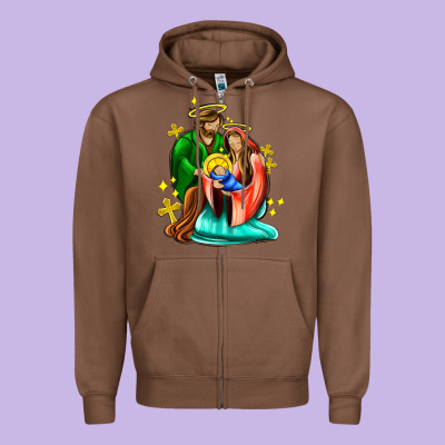 Oh Holy Night  With Cross Ado Zipper Hoodie Designed By Adodesignshop
