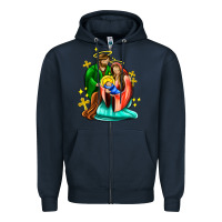 Navy oh holy night  with cross ado Zipper Hoodie - AdoDesignShop