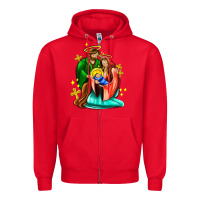 Red oh holy night  with cross ado Zipper Hoodie - AdoDesignShop