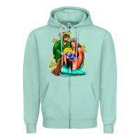 Seafoam oh holy night  with cross ado Zipper Hoodie - AdoDesignShop