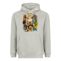 Moon Dust Hereford heifer with sunflower and leopard Heavyweight Hoodie - LillyAllenDesigns