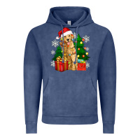 Vintage Denim christmas golden dog Vintage Hoodie - Zillion Design Studio