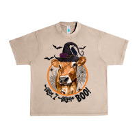 French Oak Halloween Cow Moo I Mean Boo Urban Heavy Tee - texasbilliewilder